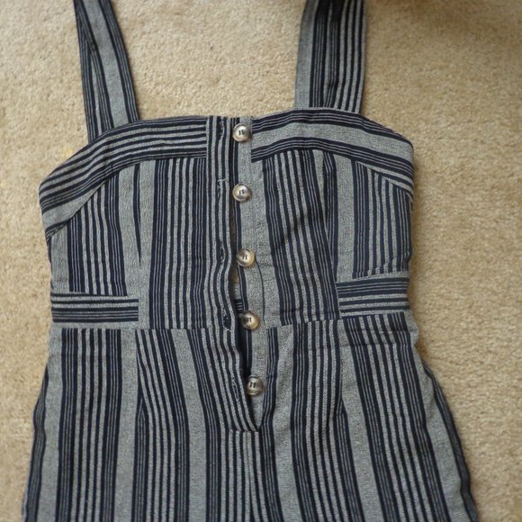 Jump Suit, Black & Grey Stripe by Fashion on Earth - Picture 2 of 6